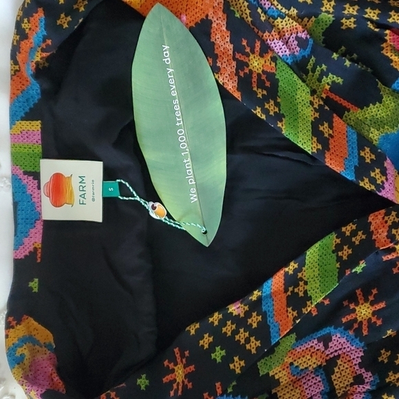 NWT FARM RIO Macaw Island black long sleeve maxi dress size small. - Picture 10 of 10